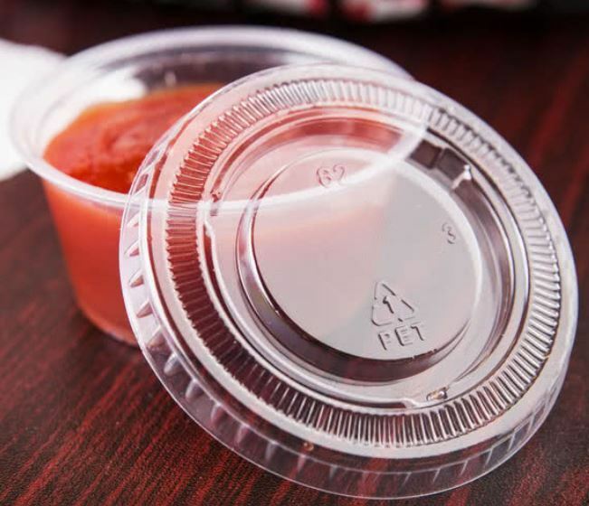 50 x Round 4oz Clear Plastic Deli Sauce Chutney Food Containers Takeaway - 70mm(