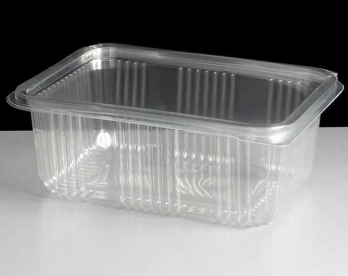 300 x RECTANGULAR HINGED Salad Pasta FOOD CONTAINERS Catering Box 1000cc