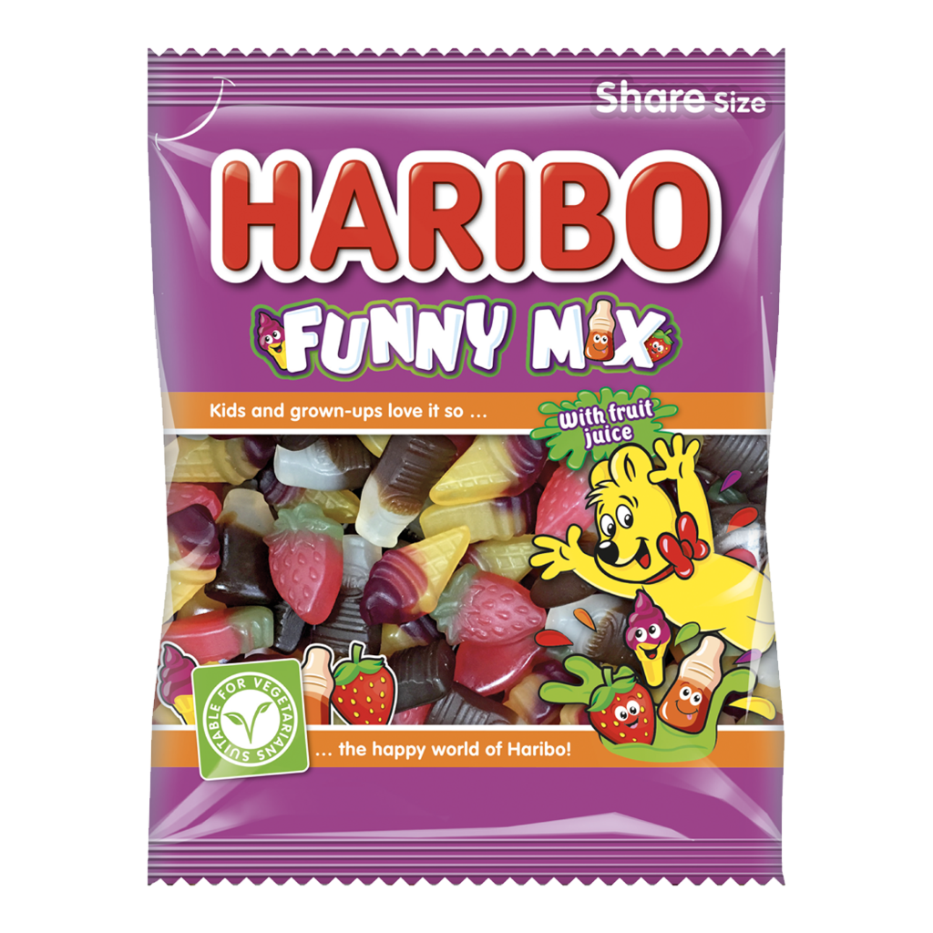 B2234 Haribo Funny Mix Sweets - 12 x 160g Bags - Price Marked