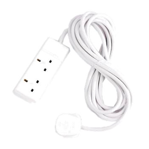 B462  2 Way 13 Amp Trailing Socket 5m Neon