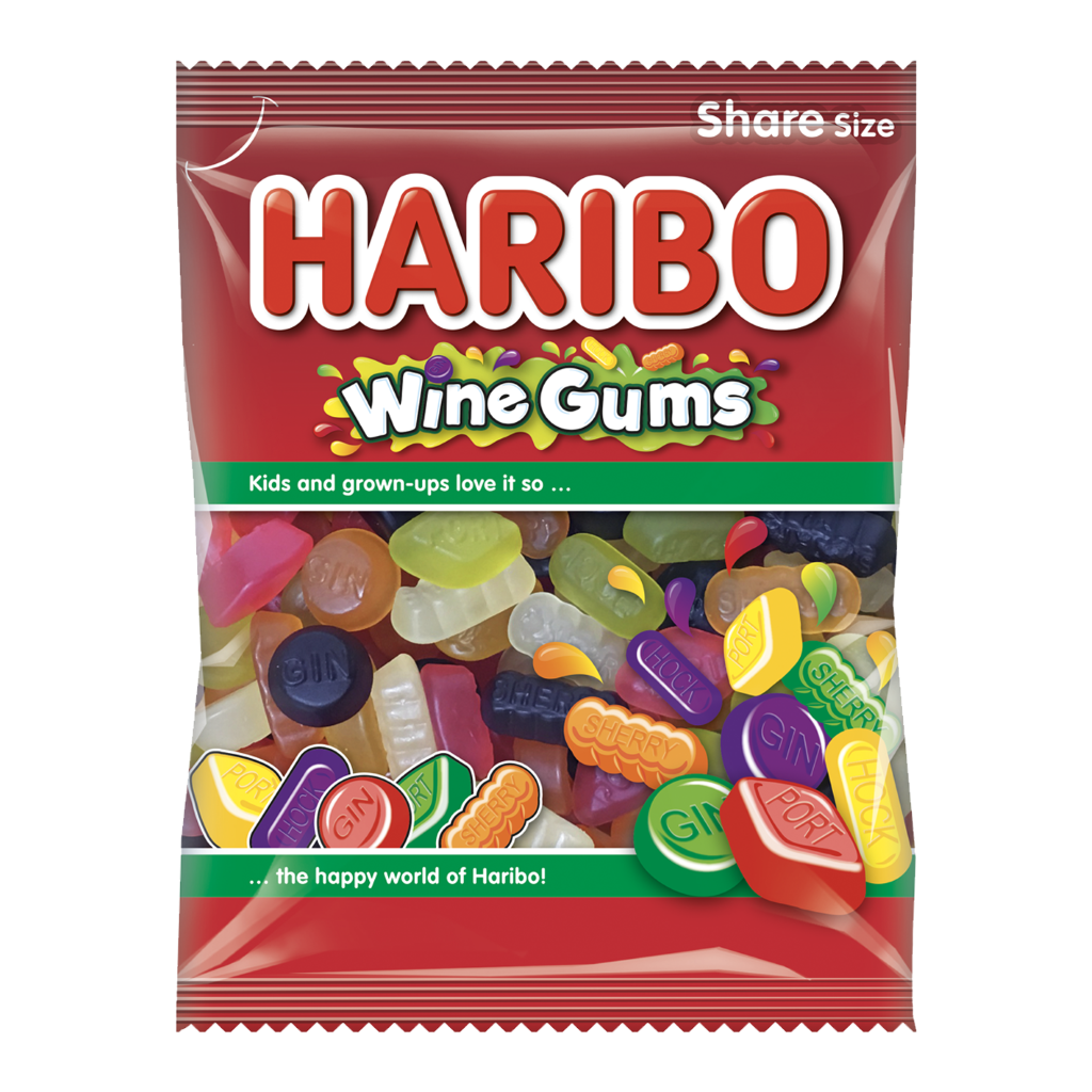 B716 Haribo Wine Gums 12 x 160g Prepacked Bags