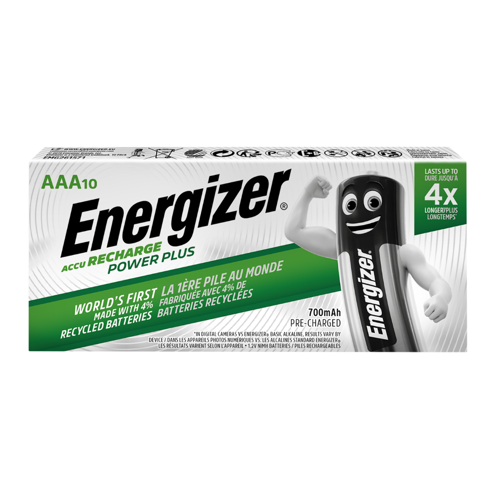 S10261 Energizer AAA 700mAh Recharge Power Plus, Pack of 4