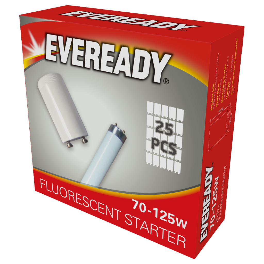 S1091 Eveready 70-125W Fluorescent Starters, Box of 2