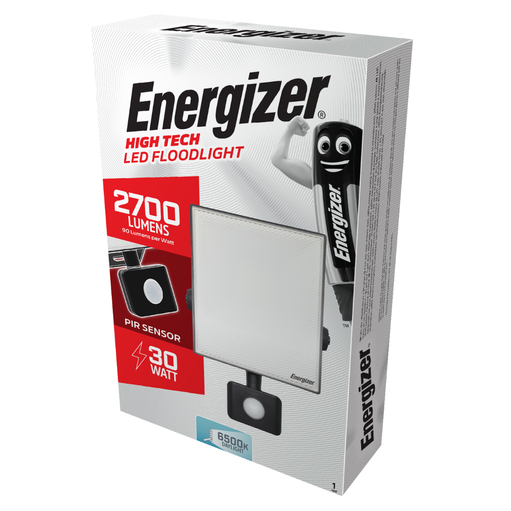 S10932 Energizer PIR LED Floodlight - 30W - 2,700 Lumen - 6,000K (Daylight)
