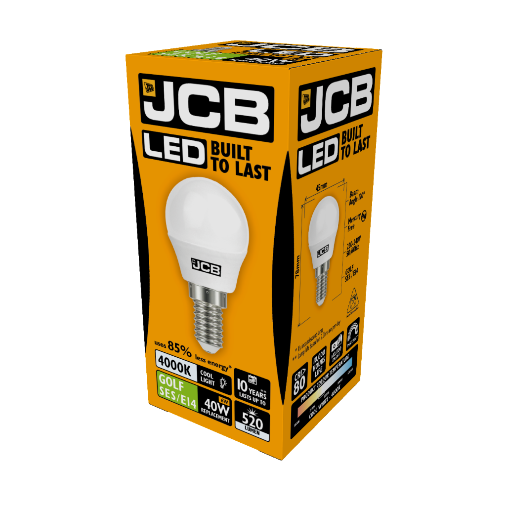 S12501 JCB LED Golf E14 (SES) 470lm 5.5W 4,000K (Cool White), Box of 1
