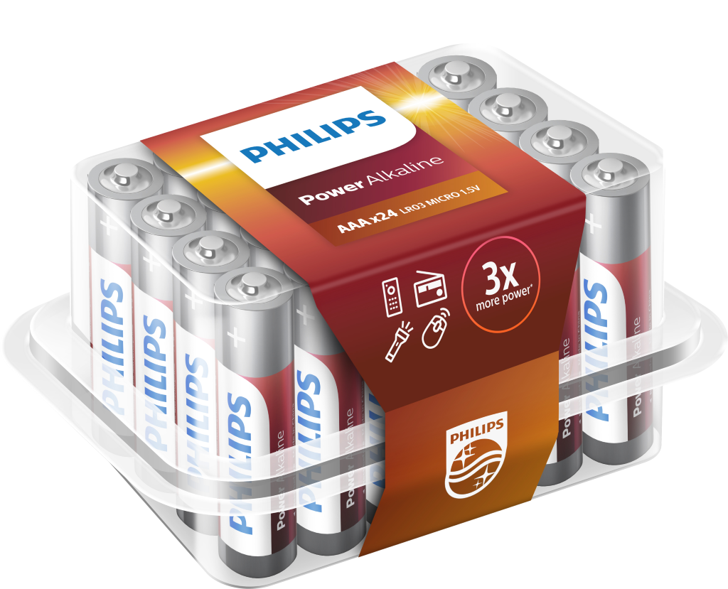 S13118 Philips AAA Power Alkaline, 24 Pack