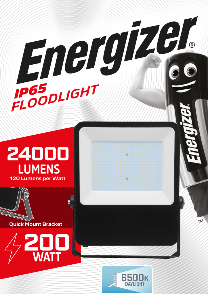 S13393 Energizer IP65 LED Commercial Floodlight - 200W - 24,000 Lumen - 6,000K (Daylight)