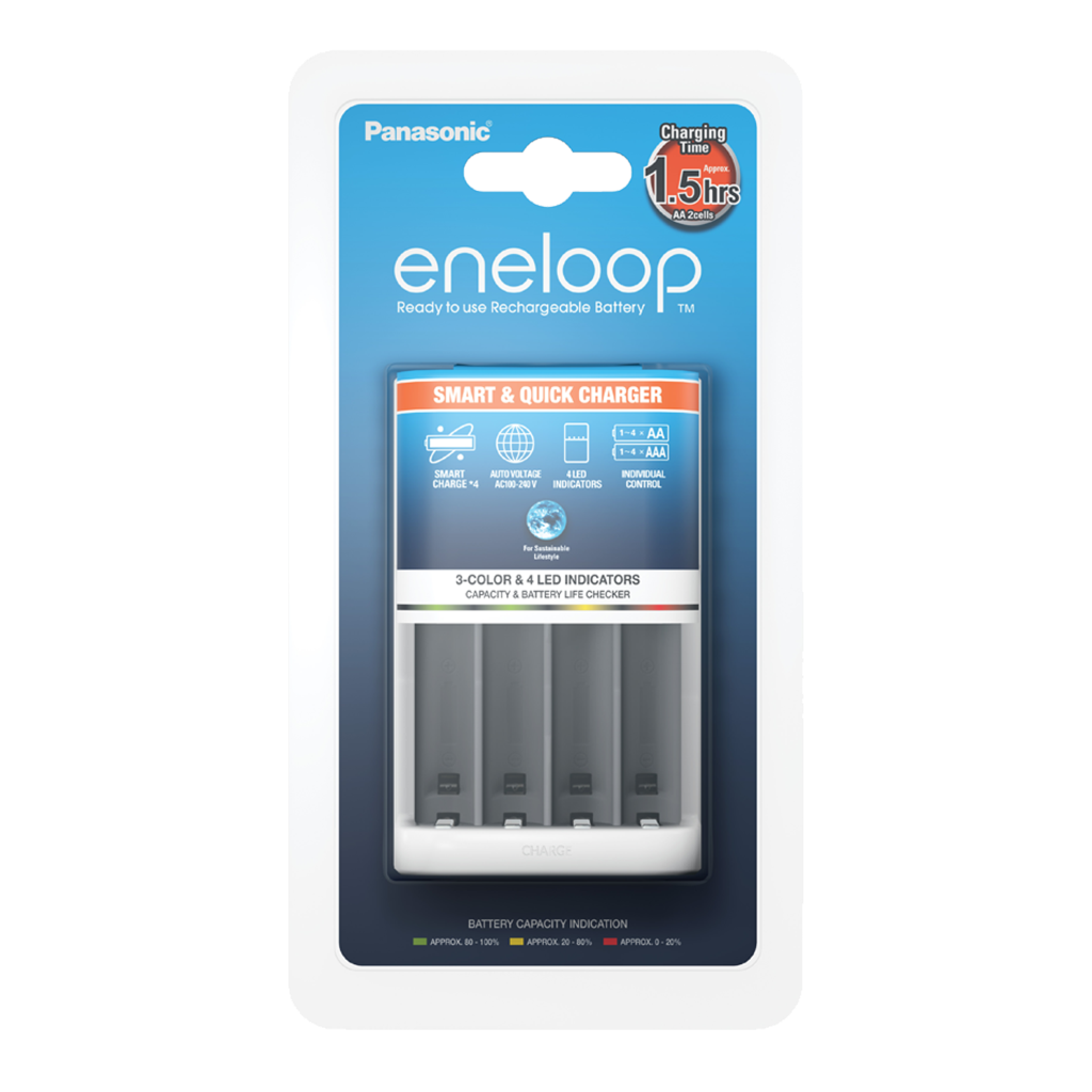 S13581 Panasonic Eneloop Charger UK Plug +4 a AA 2500mAh (K-KJ55HCD40U)