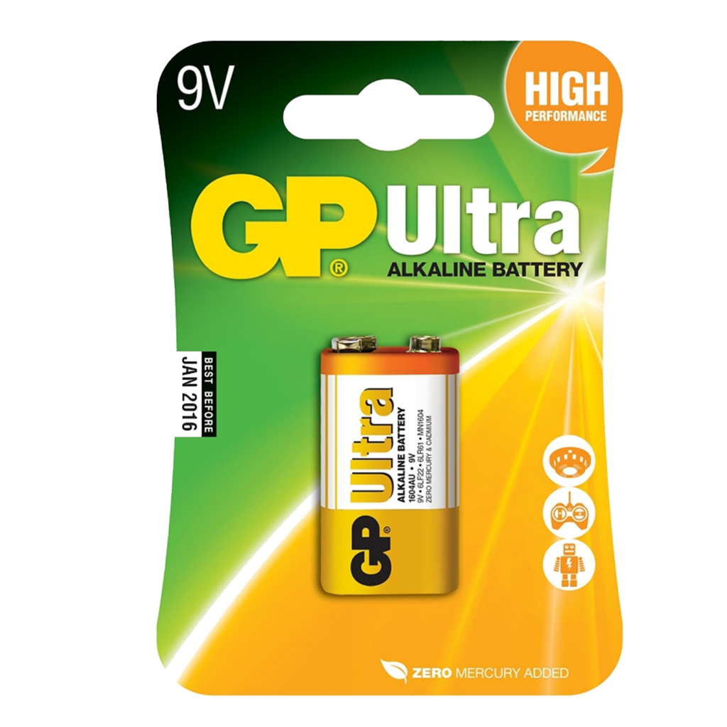 S13679 GP 9V Ultra Alkaline, Pack of 1