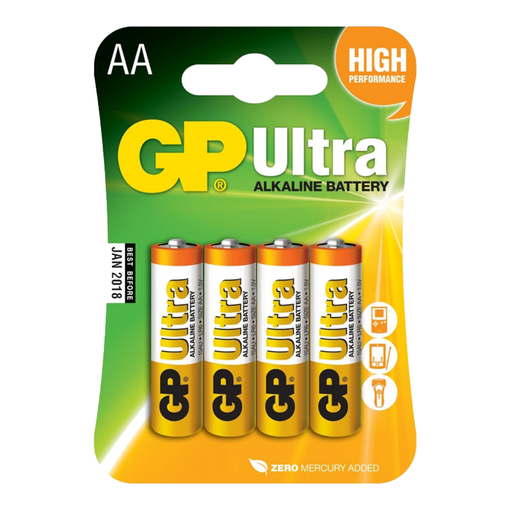 S13684 GP AA Ultra Alkaline, Pack of 4