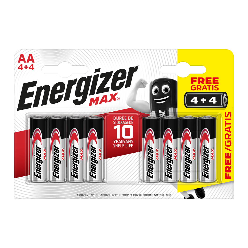 S15271 Energizer AAA Max Alkaline, Pack of 4+4