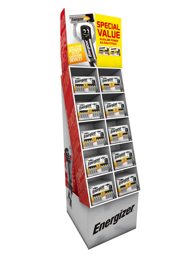 S15413 Energizer Alkaline Power PrefilLED AA & AAA FSDU - Contains 108 Cards