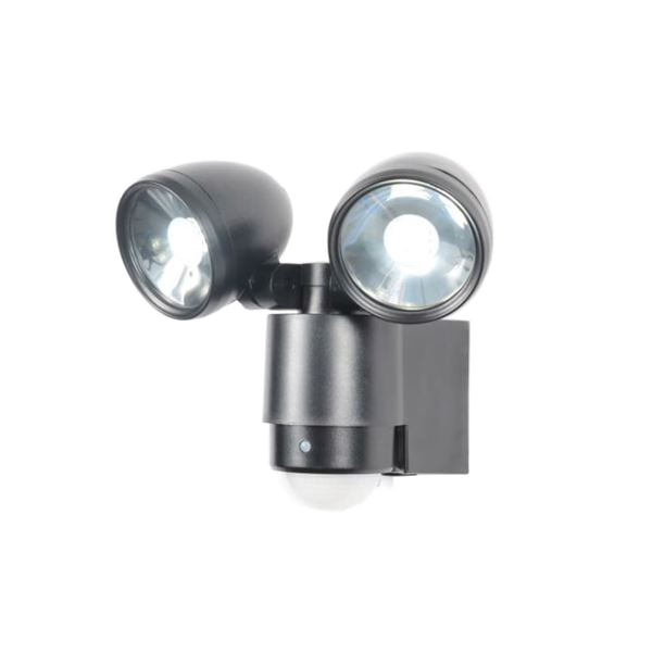 S16046 LumiLife 3W Twin Outdoor Sensor Spot - Black