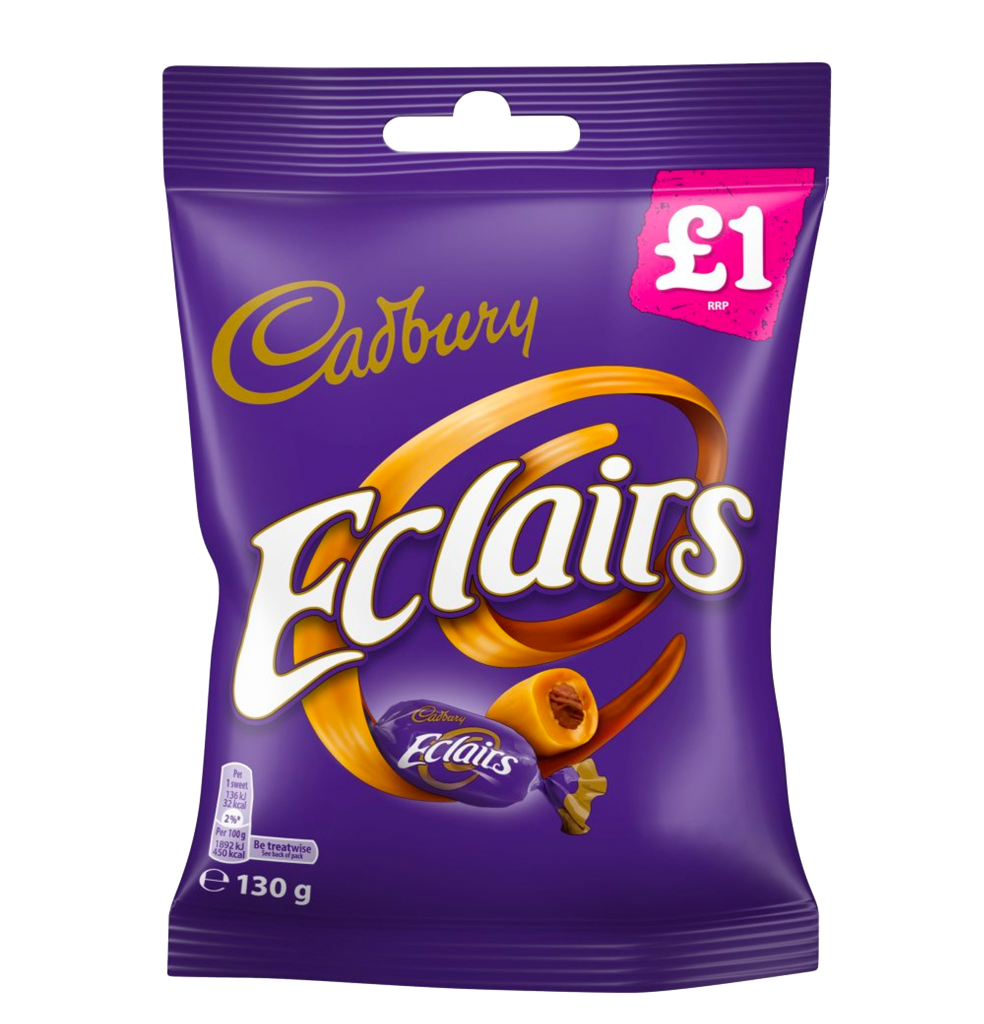 S17122 Cadburys Chocolate Eclairs 130g Price Marked (12 Pack) All
