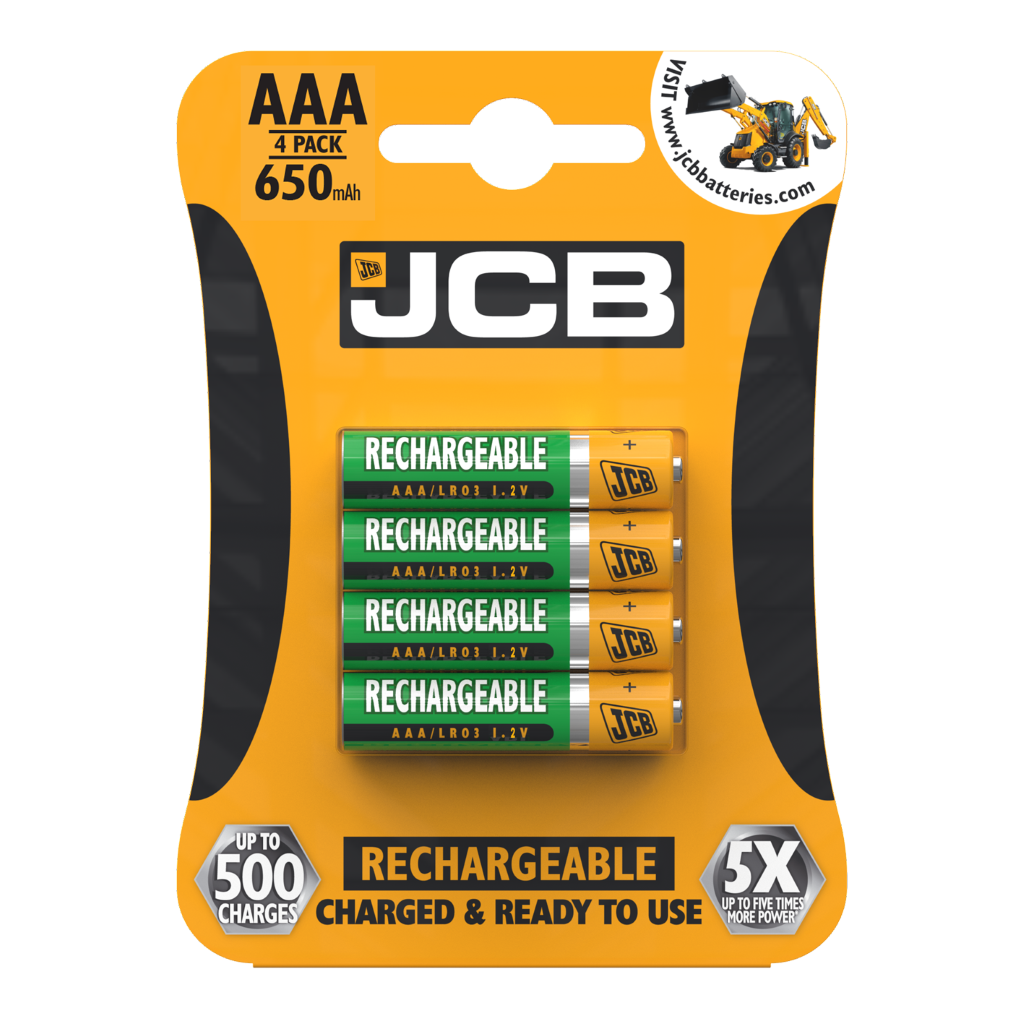 S17189 JCB AAA 650mAh Rechargeable, Pack of 4