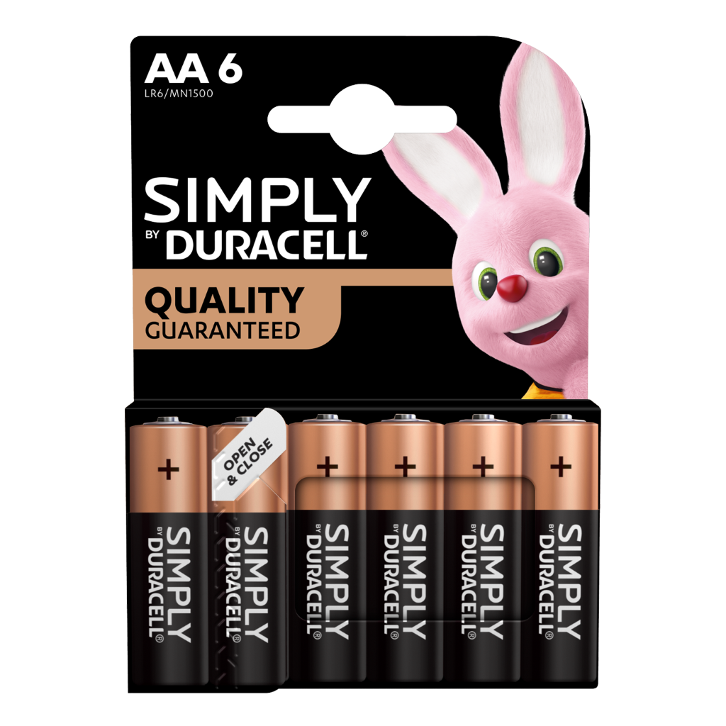 S18450 Duracell AA Simply, Pack of 6