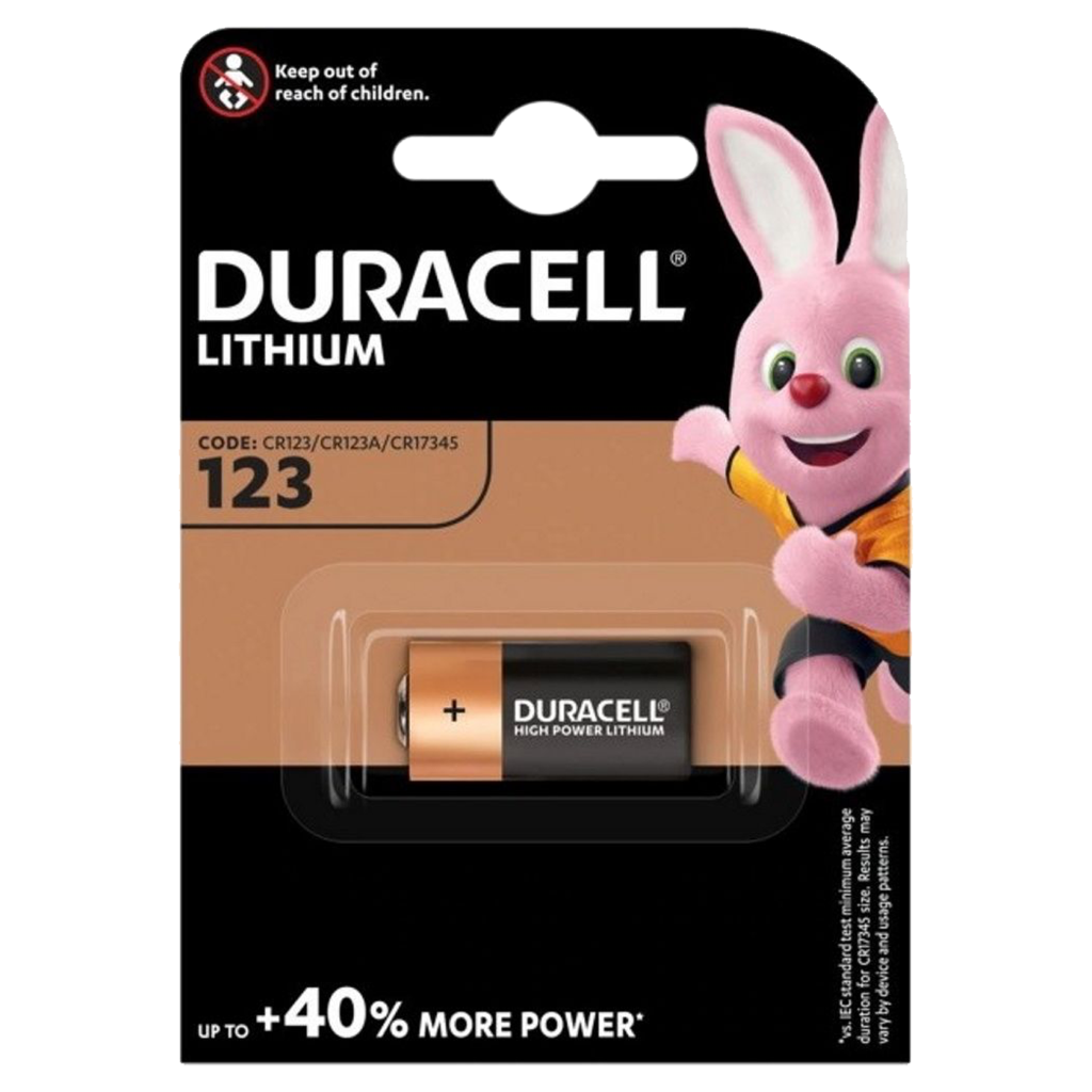 S328 Duracell Ultra CR123 (DL123) 3V Lithium, Pack of 1