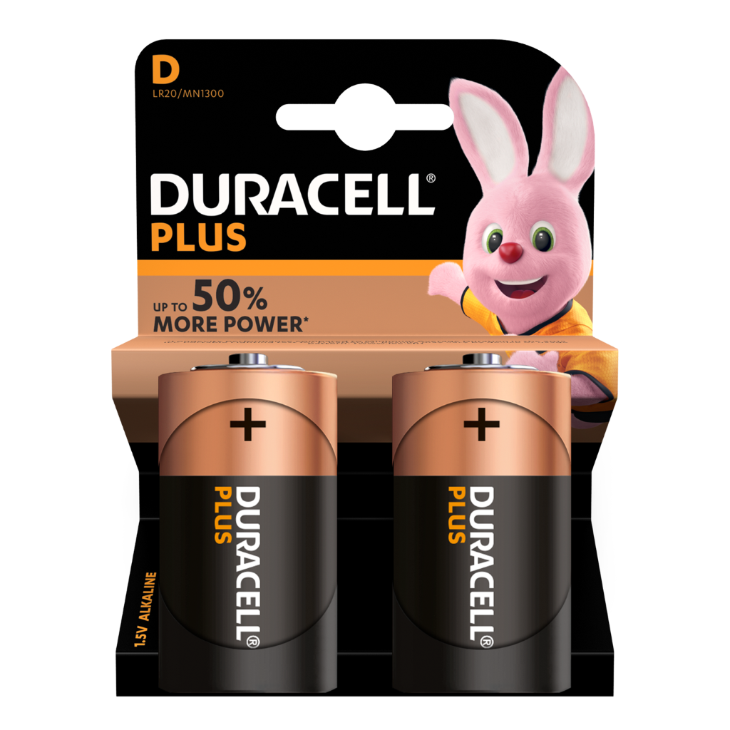 S3504 Duracell Plus Power D, Pack of 2