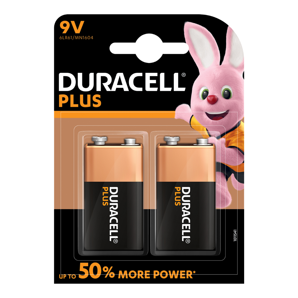 S3568 Duracell Plus Power 9V, Pack of 2