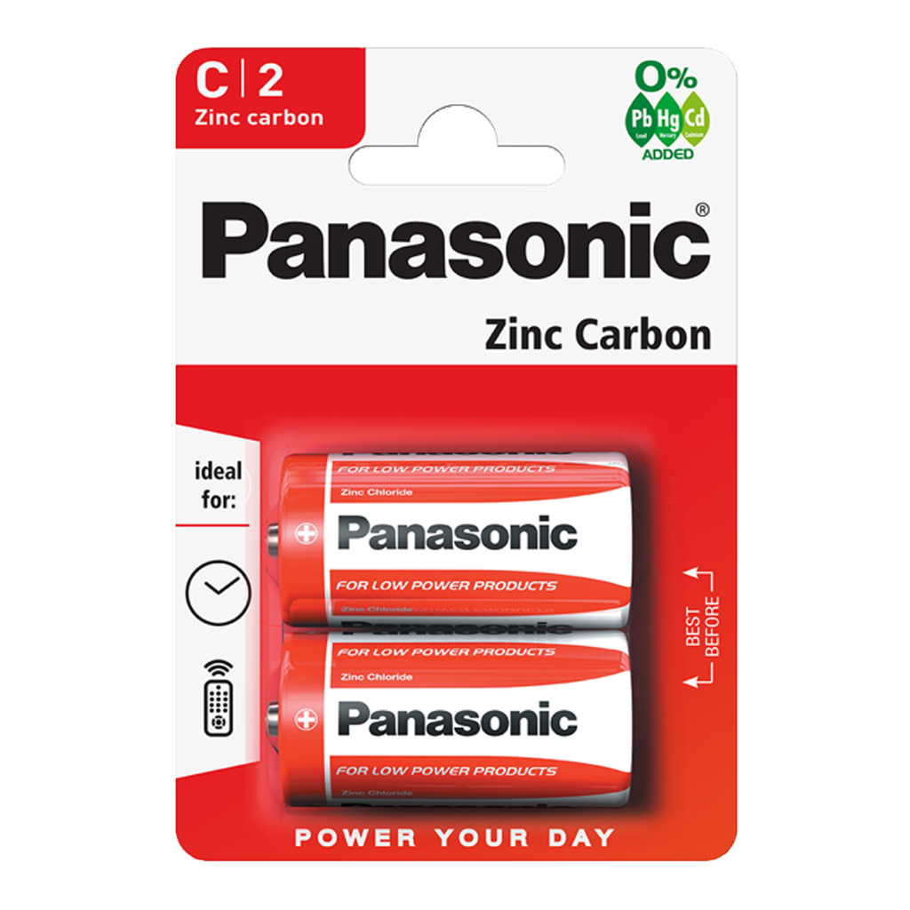 S3945 Panasonic C Size Zinc, Pack of 2