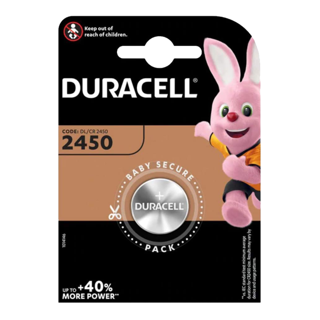 S428 Duracell CR2450 Lithium Coin Cell, Pack of 1