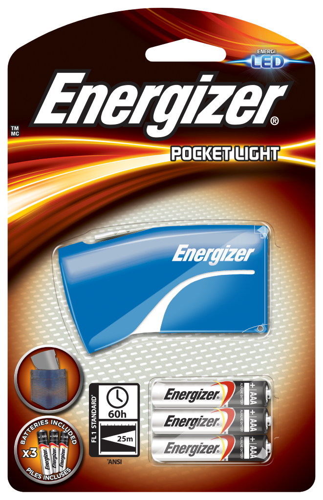 S4786 Energizer Pocket LED Torch With 3 x AAA Batteries