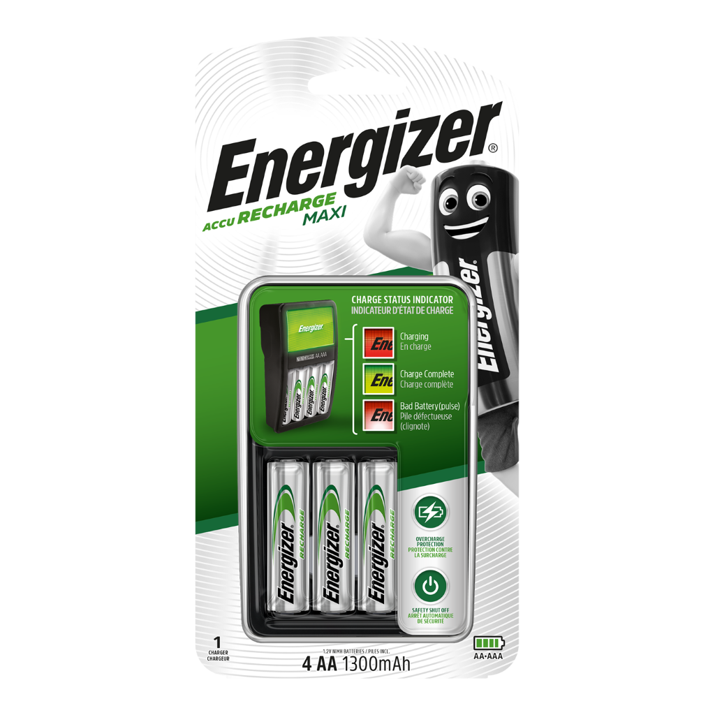 S5242 Energizer Maxi Charger With 4 x AA 1300mAh Batteries
