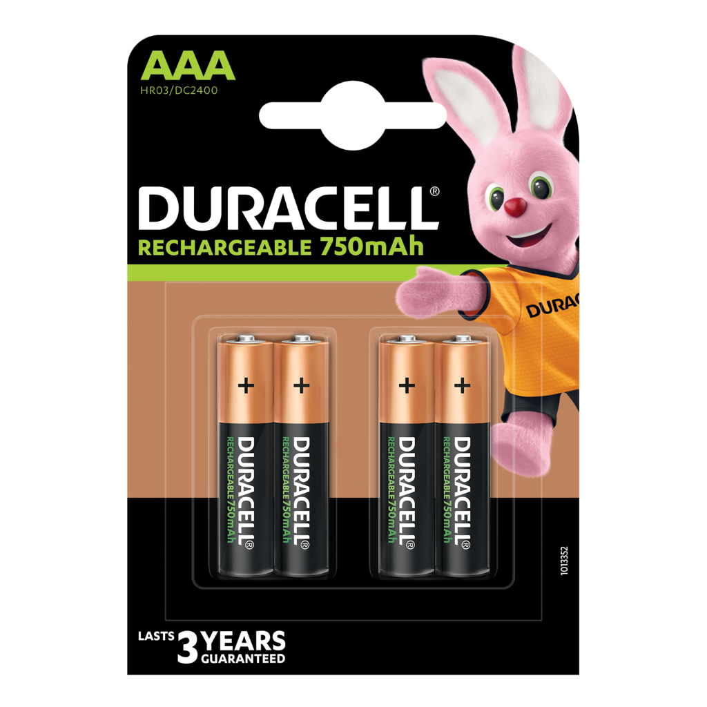 S5272 Duracell AAA 750mAh Recharge, Pack of 4