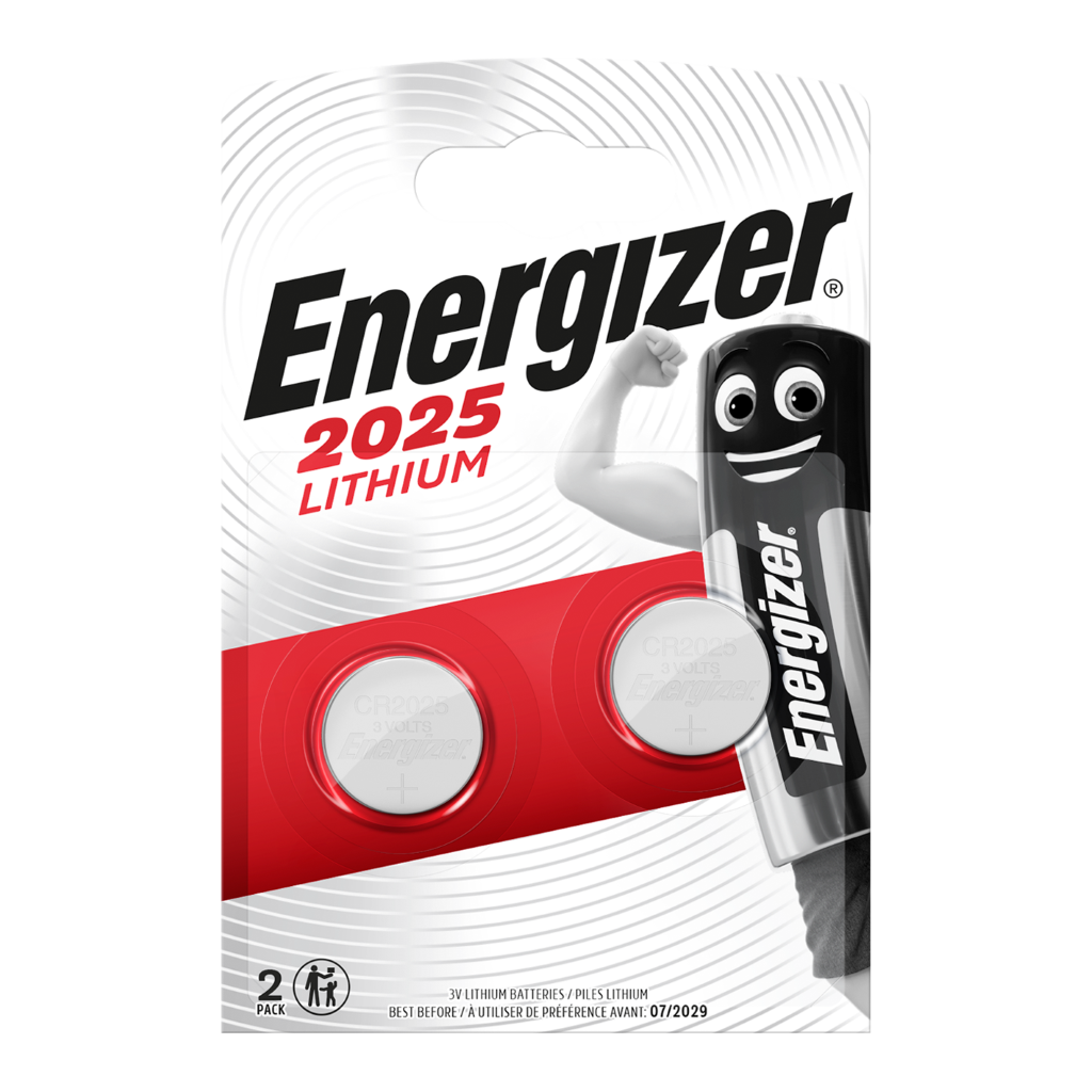 S5311 Energizer CR2025 Lithium Coin Cell, Pack of 2