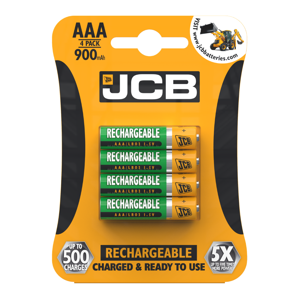 S5352 JCB AAA 900mAh Rechargeable, Pack of 4