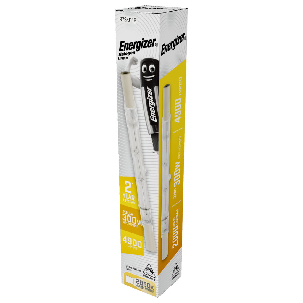 S5416 Energizer Eco R7S Linear 4900lm 230W 2,700K (Warm White) Dimmable, Box of 1