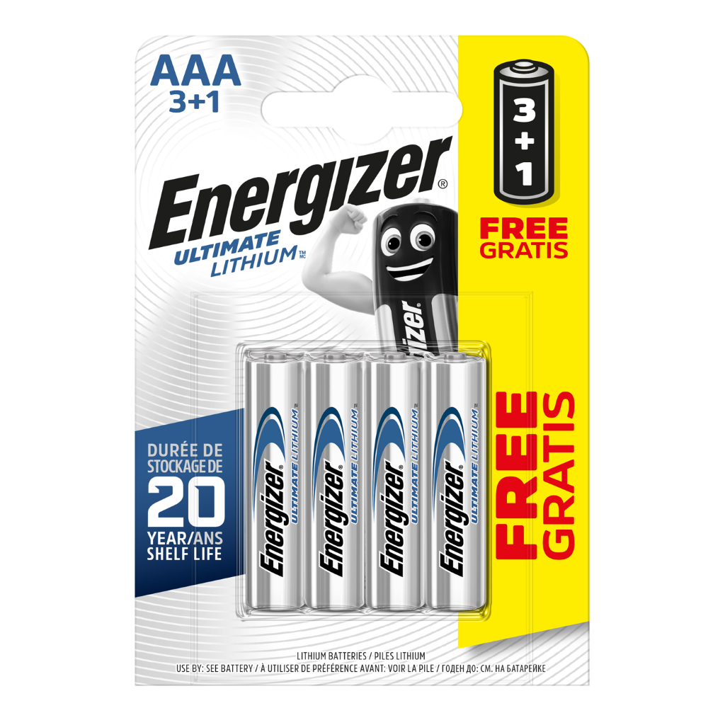 S5716 Enerigzer AAA Ultimate Lithium, Pack of 3+1