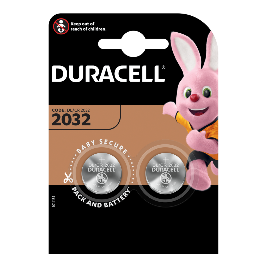 S5737 Duracell CR2032 3V Lithium, Pack of 2