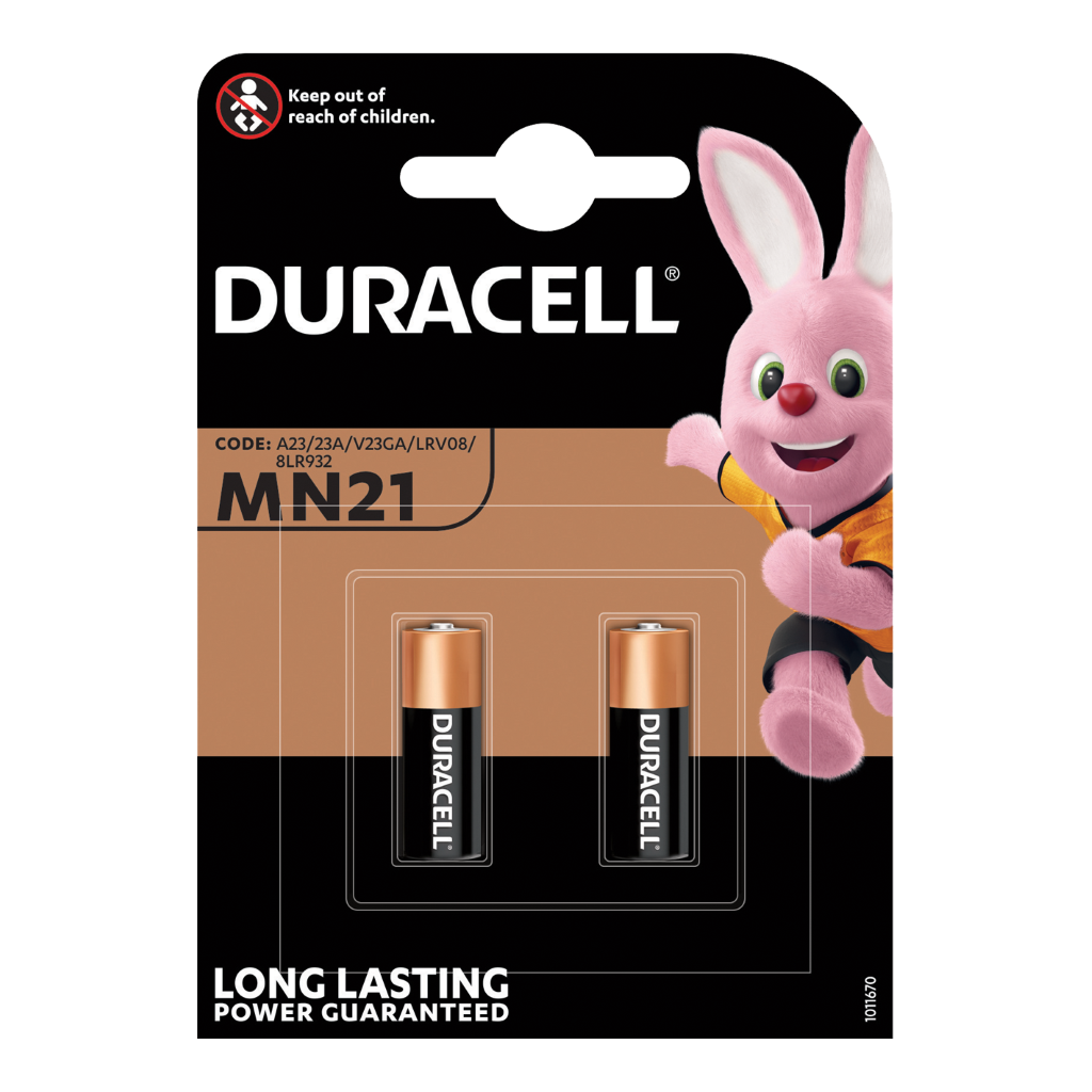 S5738 Duracell MN21 12V Alkaline, Pack of 2