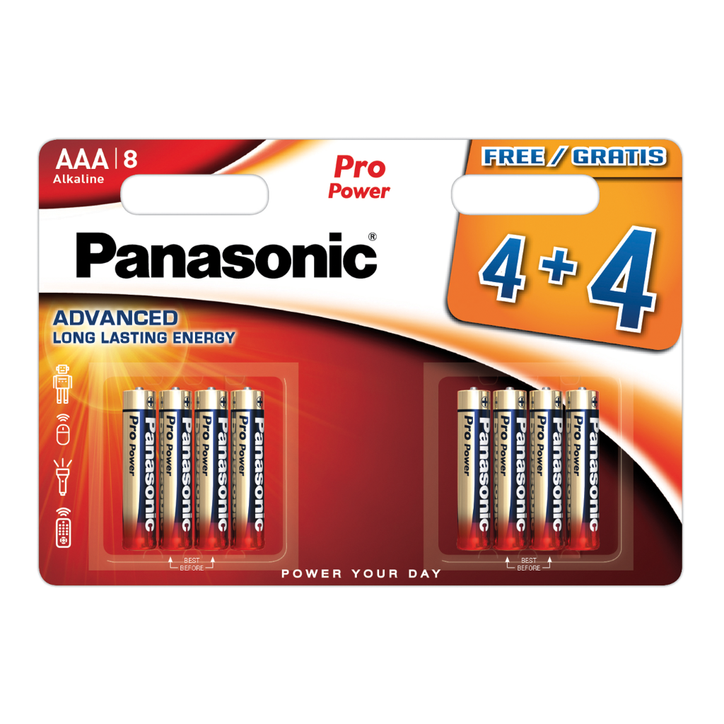 S5935 Panasonic AAA Pro Power, Pack of 4+4