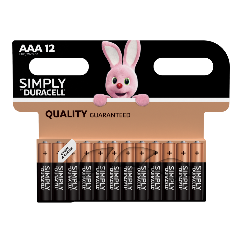 S5939 Duracell AAA Simply, Pack of 12