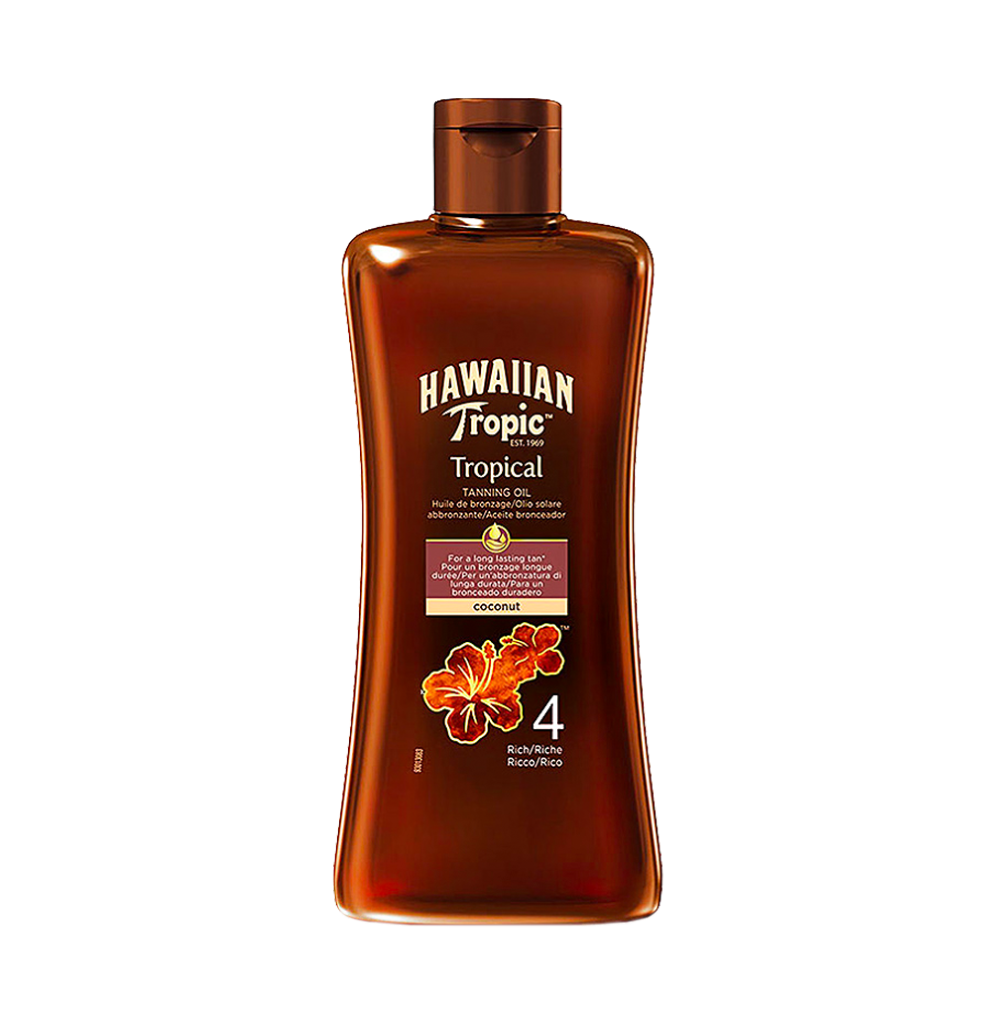 S6043 Hawaiian Tropic Tanning Oil - SPF 4, 200ml
