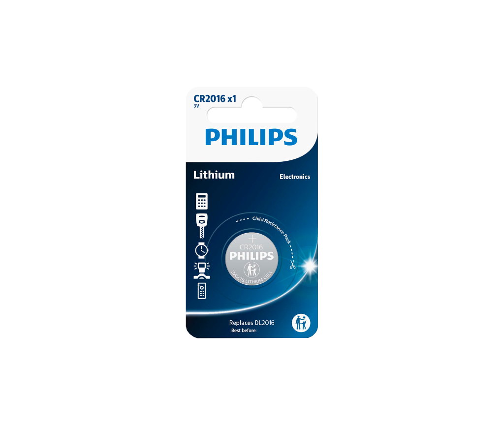 S7323 Philips Lithium CR2016, Pack of 1
