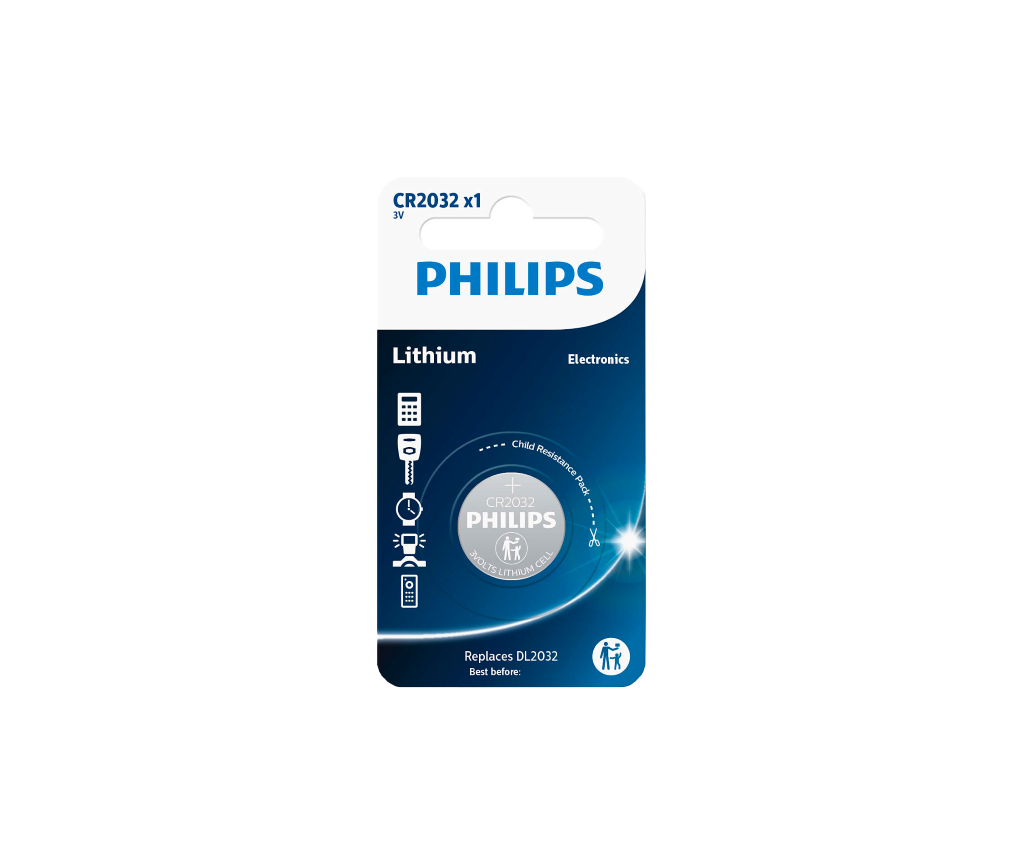 S7325 Philips Lithium CR2032, Pack of 1