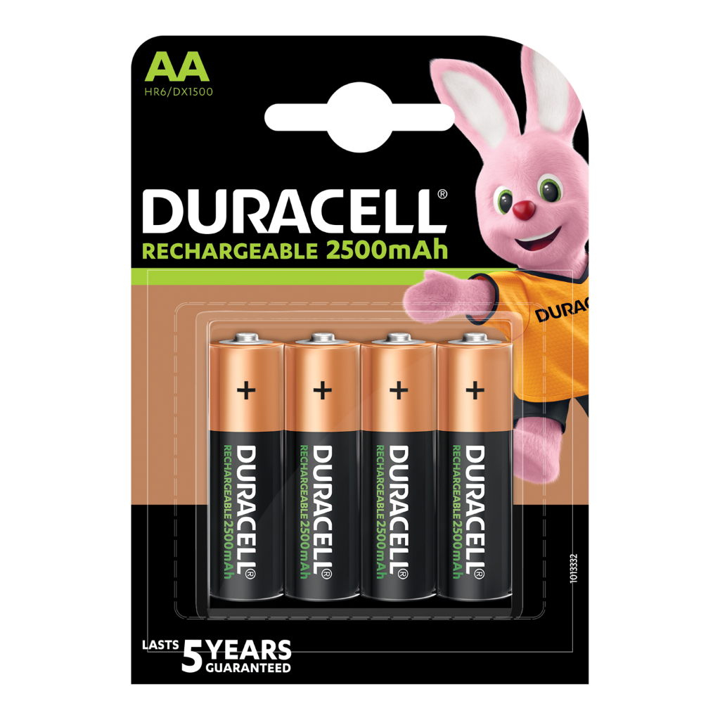S7661 Duracell AA 2500mAh Recharge, Pack of 4
