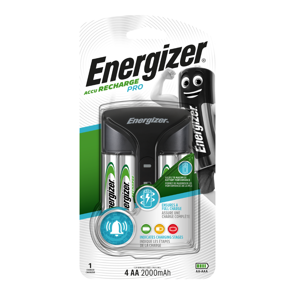 S8800 Energizer Pro Charger (UK) With 4 x Aa 2000mAh Batteries