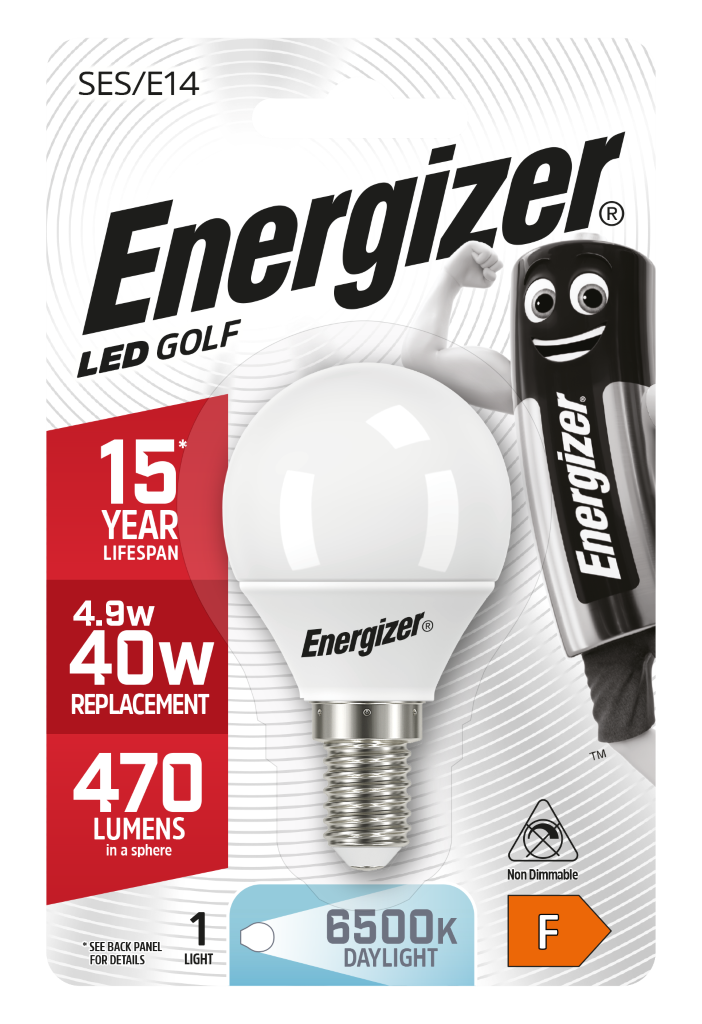 S9415 Energizer LED Golf E14 (SES) 470lm 4.9W 6,500K (Daylight), Blister of 1