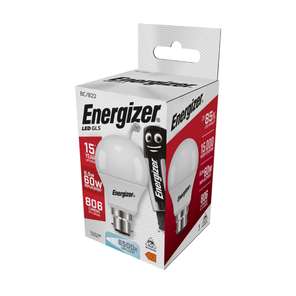 S9421 Energizer LED GLS B22 (BC) 806lm 8.5W 6,500K (Daylight), Box of 1