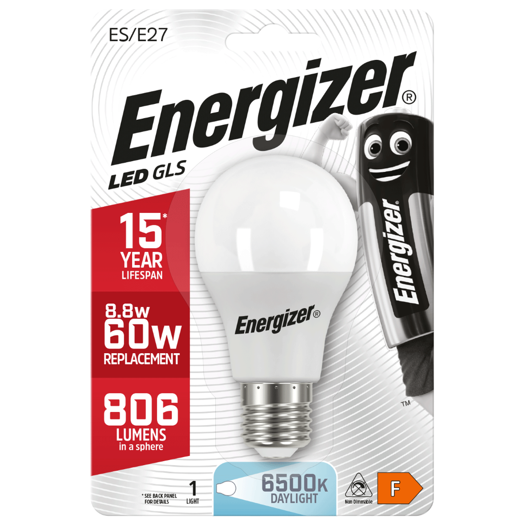 S9424 Energizer LED GLS E27 (ES) 806lm 8.8W 6,500K (Daylight), Blister of 1