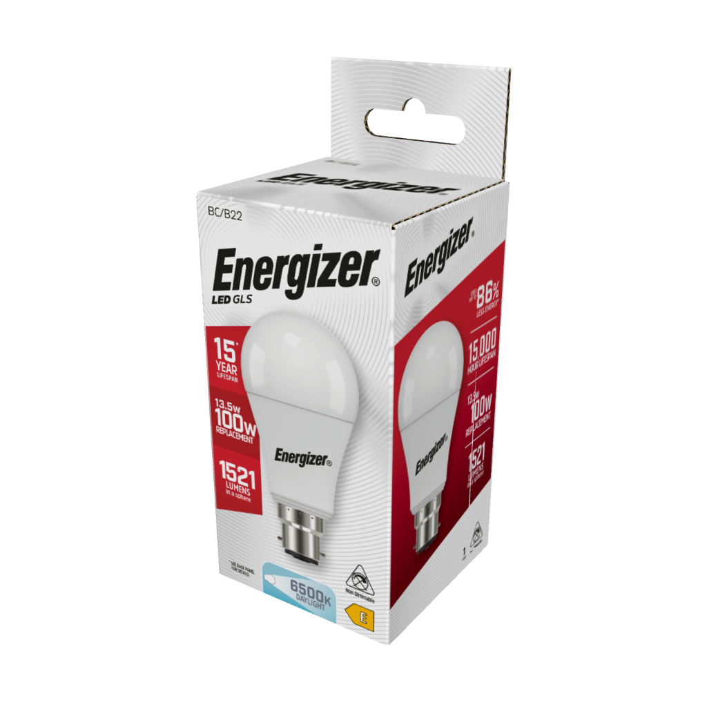 S9427 Energizer LED GLS B22 (BC) 1,521lm 13.5W 6,500K (Daylight), Box of 1