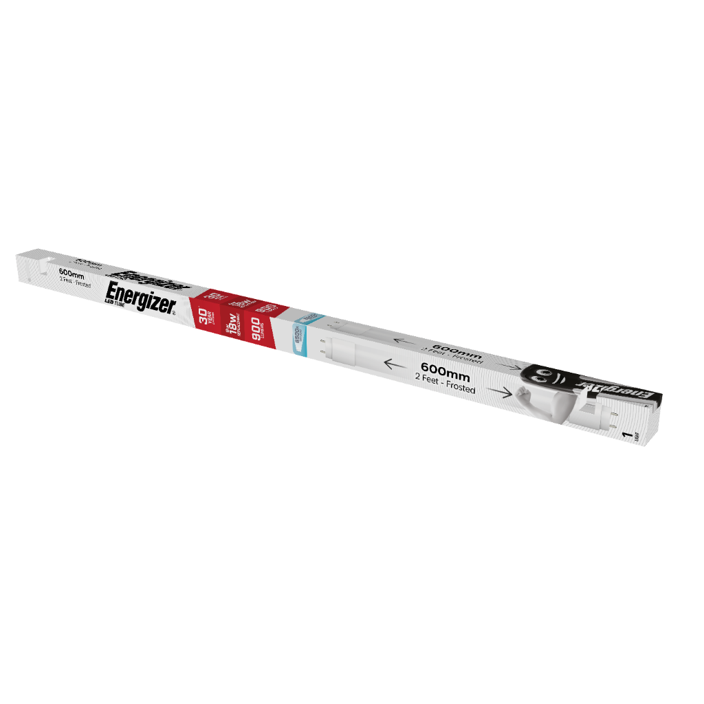 S9913 Energizer LED Tube 2ft (600mm) G13 900lm 9W 6,500K (Daylight), Box of 1