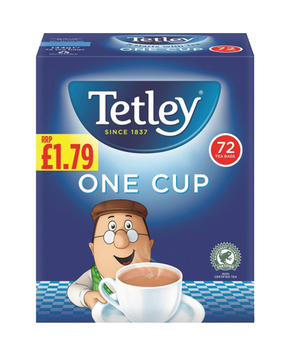 T0087 Tetley One Cup Tea Bags Pack of 72 (12 Pack) All Pack 123