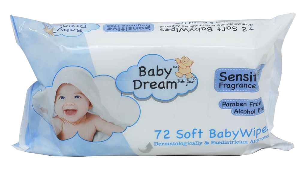 T0482 Babydream Wipes Sensitive - Pack of 72 (12 Pack)