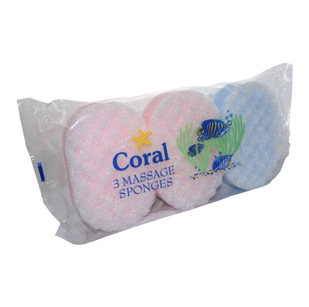 T0500 Coral Massage Sponge - 3 Pack (10 Pack)