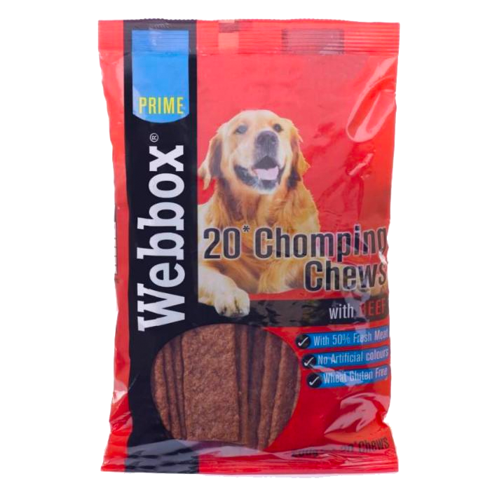 T0550 Webbox Beef Chomping Chews - 200g (16 Pack)